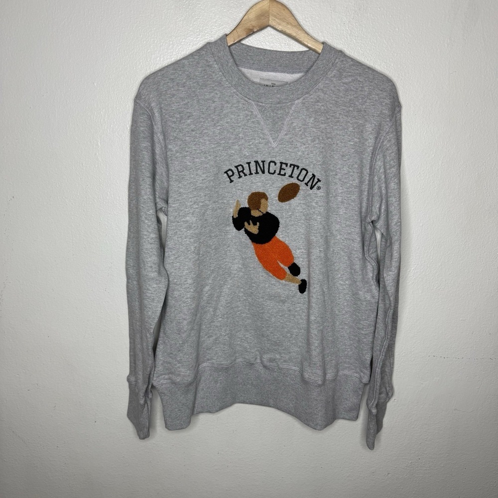 Hillflint Princeton Football Gray Crewneck College Sweatshirt Unisex Small